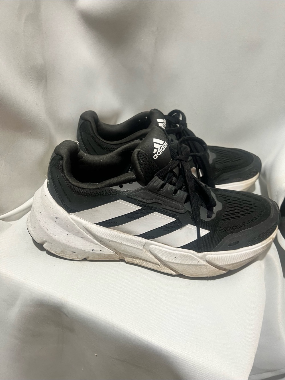 Adidas Adistar Running Shoe Women’s Black White Cushioned Road Running Sneakers - Picture 3 of 8